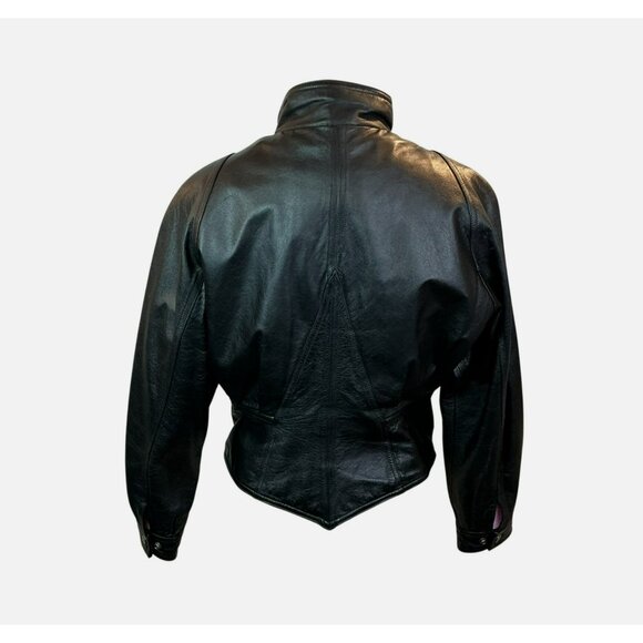 Wilsons Leather Moto Full Zip Leather Jacket Womens Medium Black With Quilted Th - Picture 3 of 16